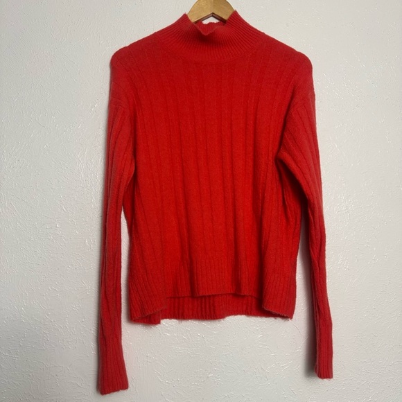 J. Crew Sweaters - J. Crew Red Mock Neck Sweater Alpaca Wool